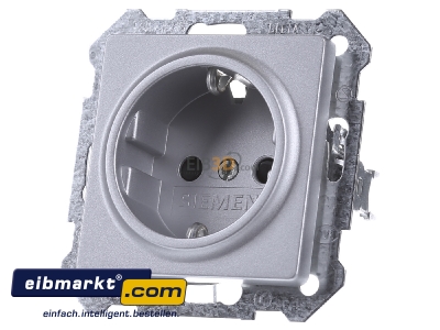 Frontansicht Siemens Indus.Sector 5UB1934 Schuko-Dose Delta Vita, alu/met 