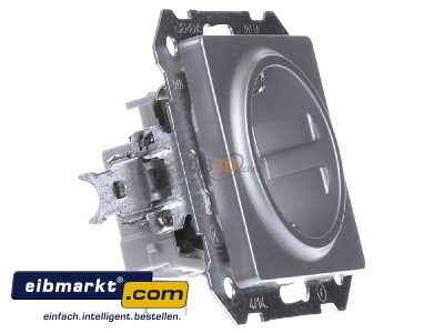 Ansicht links Siemens Indus.Sector 5UB1934 Schuko-Dose Delta Vita, alu/met 