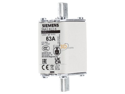Frontansicht Siemens 3NA3822-6 NH-Sicherungseinsatz Gr.00 63A 690V 