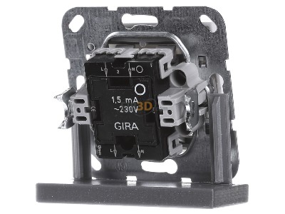 Back view Gira 012227 2-pole switch flush mounted white 
