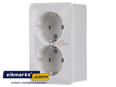 Front view Jung 6020 A WW Socket outlet protective contact white
