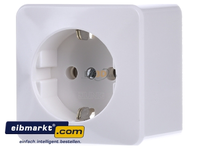 Front view Jung 620 A WW Socket outlet protective contact white
