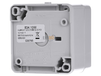 Back view Jung 834.10 W 1-pole switch for roller shutter grey 
