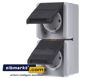 Frontansicht Jung 822 NAW SCHUKO-Steckdose 2-fach 16A 250V 