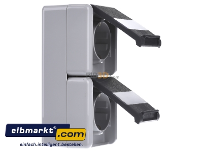 Ansicht links Jung 822 NAW SCHUKO-Steckdose 2-fach 16A 250V 