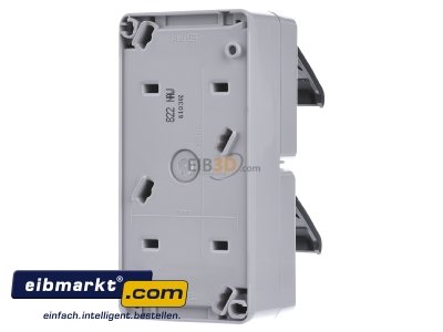 Back view Jung 822 NAW Socket outlet protective contact grey
