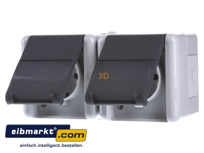 Frontansicht Jung 8220 NAW SCHUKO-Steckdose 2-fach 16A 250V 