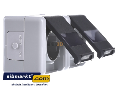 Ansicht links Jung 8220 NAW SCHUKO-Steckdose 2-fach 16A 250V 