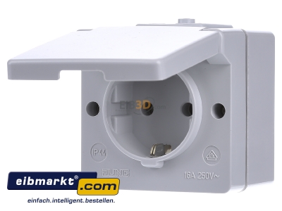 Front view Jung 620 WX Socket outlet protective contact grey
