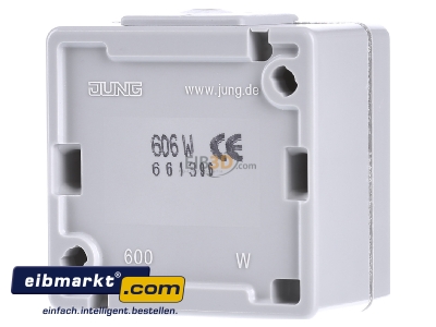 Back view Jung 606 W Two-way switch surface mounted grey 
