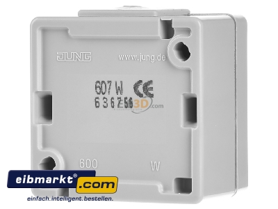 Back view Jung 607 W Intermediate switch surface mounted grey - 
