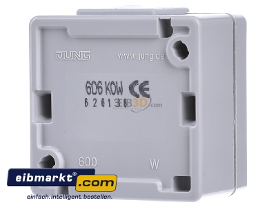 Back view Jung 606 KOW Two-way switch surface mounted grey
