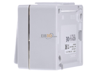 View on the right Jung 602 HW 2-pole switch surface mounted grey 
