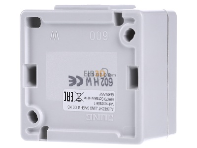Back view Jung 602 HW 2-pole switch surface mounted grey 

