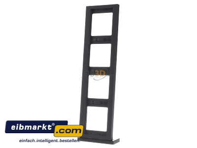 Front view Berker 13837006 Frame 4-gang anthracite 
