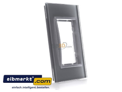 Ansicht links Berker 10116414 Glasrahmen B.7 Glas alu 1f ach 