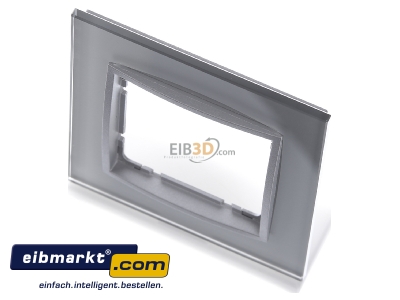 Ansicht oben vorne Berker 10116414 Glasrahmen B.7 Glas alu 1f ach 