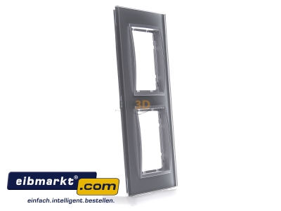 View on the left Berker 10126414 Frame 2-gang aluminium 
