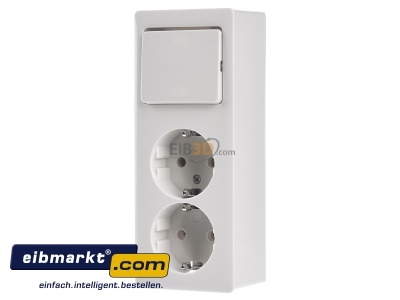 Front view Peha H 6696/2 Combination switch/wall socket outlet 
