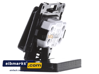 View on the right Peha D 712.19 GLK 2-pole switch flush mounted black
