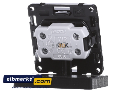 Back view Peha D 712.19 GLK 2-pole switch flush mounted black
