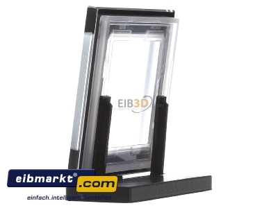 Ansicht rechts Jung AC 581 GL SW Glasrahmen 1-fach sw waage/senkrecht 