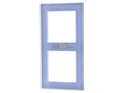 Frontansicht Jung AC 582 GL BLGR Glasrahmen 2-fach bl/gr waage/senkrecht 