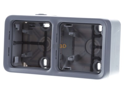 Front view Legrand Bticino 69672 Surface mounted housing 2-gang grey 
