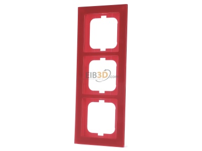 Front view Busch-Jaeger 1723-287 Frame 3-gang red 
