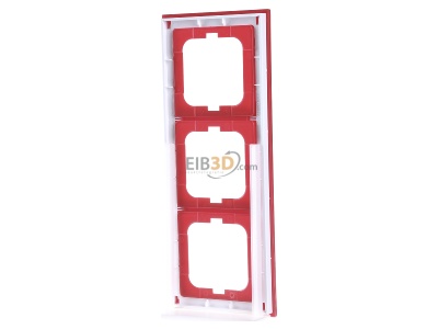 Back view Busch-Jaeger 1723-287 Frame 3-gang red 
