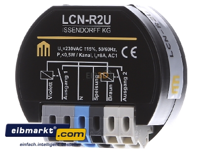 Front view Issendorff LCN-R2U Switch actuator for bus system 2-ch 
