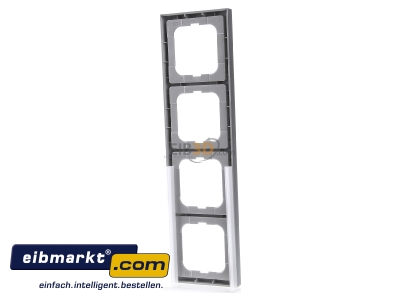 Back view Busch-Jaeger 1754-0-4309 Frame 4-gang aluminium
