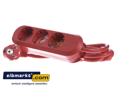 Front view Bachmann 388.371 Socket outlet strip red
