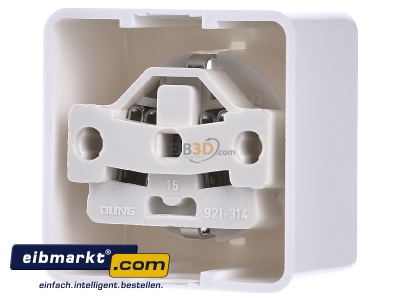 Back view Jung 321 A WW Socket outlet protective contact white - 
