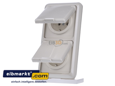 Front view Elso 235410 Socket outlet protective contact white
