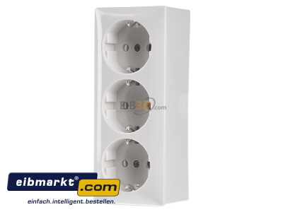Front view Berker 4040 Socket outlet protective contact white - 

