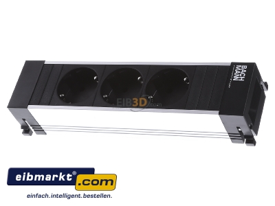 Front view Bachmann 317.100 Socket outlet strip aluminium
