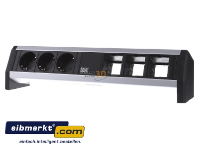 Front view Bachmann 902.002 Socket outlet strip black
