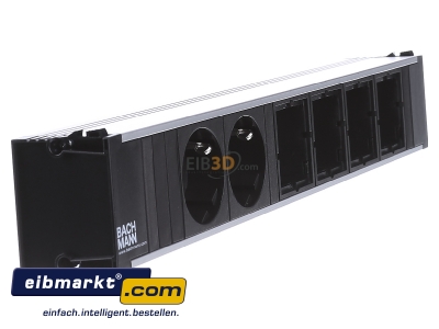 Ansicht links Bachmann 912.005 Steckdosenleiste 2xSchuko 4xABD 