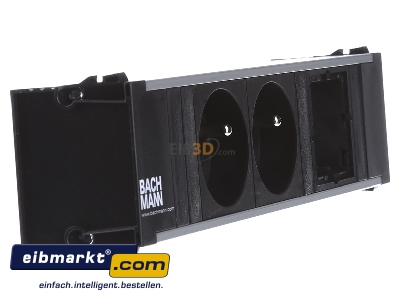 Ansicht links Bachmann 912.010 Steckdosenleiste 2xUTE 1xABD 