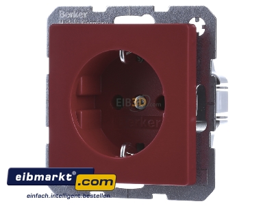 Frontansicht Berker 41436012 SCHUKO-Steckdose rot, samt 