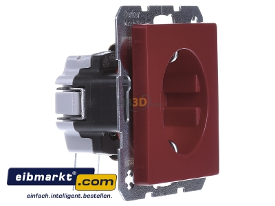 Ansicht links Berker 41436012 SCHUKO-Steckdose rot, samt 