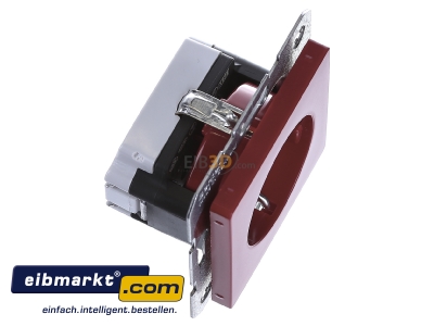 Ansicht oben links Berker 41436012 SCHUKO-Steckdose rot, samt 
