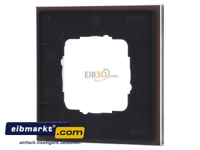 Ansicht hinten Gira 0211122 Abdeckrahmen 1fach Esprit Glas Umbra 