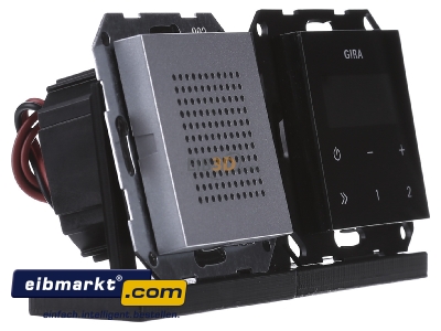 Ansicht links Gira 228026 Unterputz-Radio RDS System 55 alu 