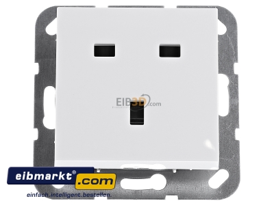 Front view Gira 277603 Socket outlet british standard white
