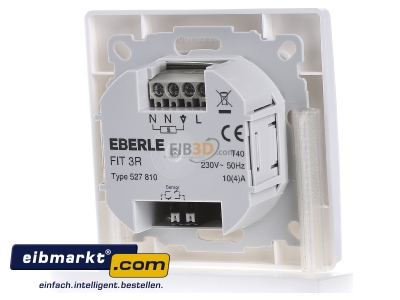 Ansicht hinten Eberle Controls FIT 3 R / blau UP-Uhrenthermostat 