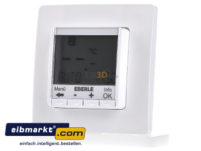 Front view Eberle Controls FIT 3 R / weiß Clock thermostat digital white 
