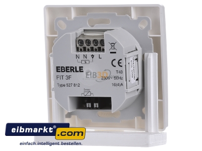 Back view Eberle Controls FIT 3 F / weiß Clock thermostat digital white
