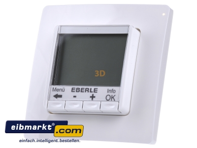 Front view Eberle Controls FIT 3L / blau Clock thermostat digital white
